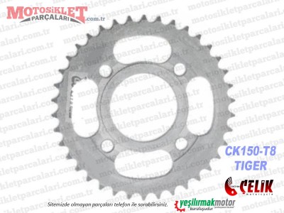 Çelik CK150-T8 Tiger Zincir Arka Dişlisi