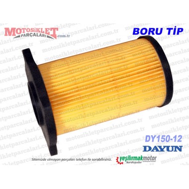 Dayun DY150-12 Chopper Hava Filtresi Elemanı - Boru Tip