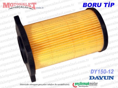 Dayun DY150-12 Chopper Hava Filtresi Elemanı - Boru Tip