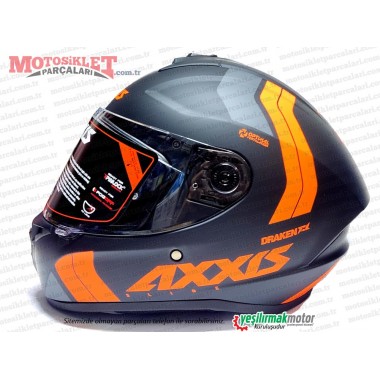 Axxis Draken Turuncu Kask (KOYU VİZÖR HEDİYELİ)