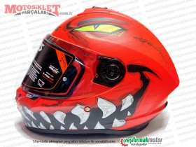 Axxis Forza Kırmızı Kask (KOYU VİZÖR HEDİYELİ)