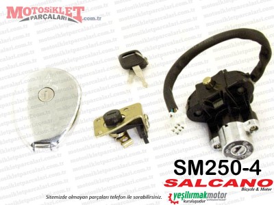 Salcano SM250-4 Chopper Kontak Kilit Seti - DEPO KAPAĞI DEPOYA VİDALI TİP 