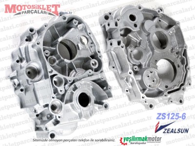 Zealsun ZS125-6 Chopper Şanzıman Krank Kutusu Sağ, Sol Takımı